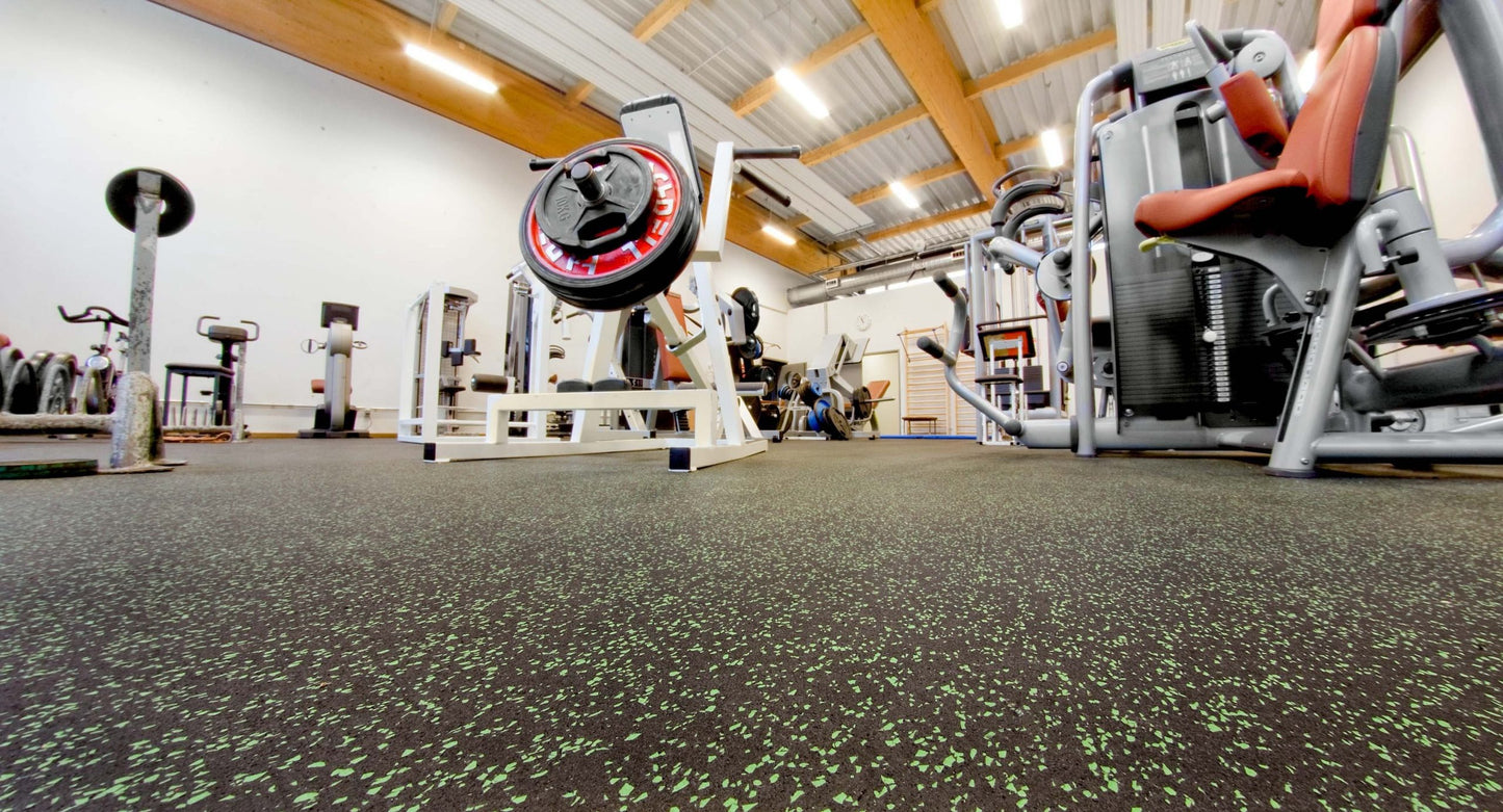 Suelo deportivo para gimnasio, ideal para máquinas y entrenamiento funciona
