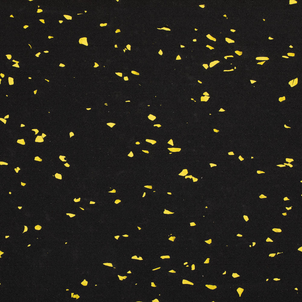 Piso para gimnasio en color chispado amarillo
